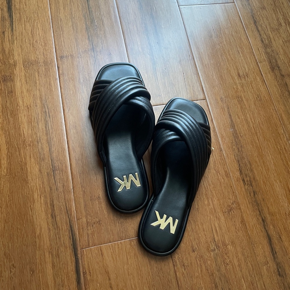 MK black sandal.